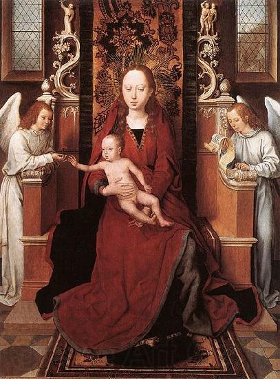 Hans Memling Virgin and Child Enthroned with Two Angels France oil painting art